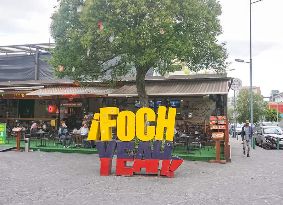 Foch Yeah! sign in Plaza Foch, Quito Ecuador