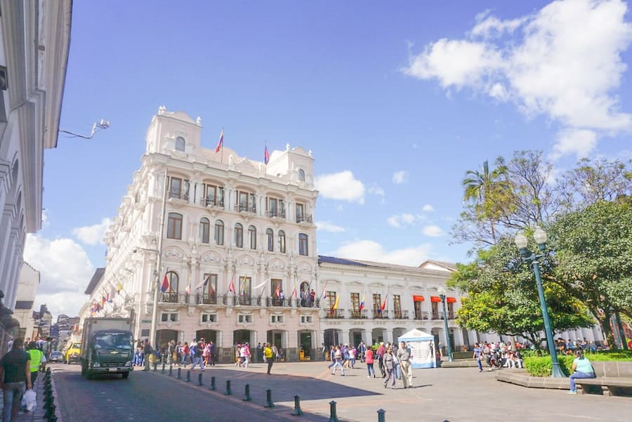 A square in Old Town Quito, the city's historic district