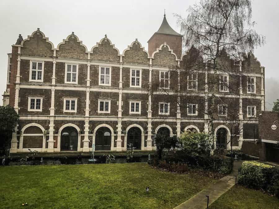 One of the castle buildings at Safestay Holland Park, a beautiful hostel in London's Kensington neighborhood