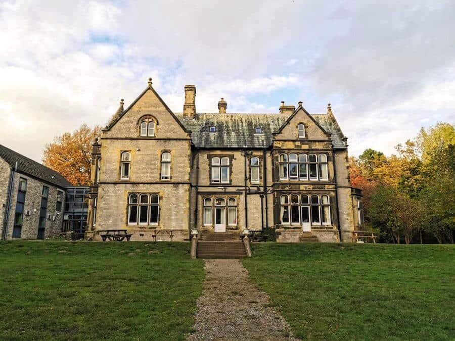 One of the buildings at YHA Castleton Losehill Hall near England's Peak District National Park