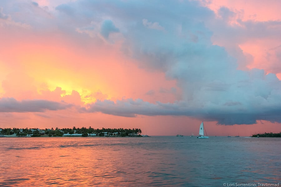 Key West, Florida sunset with blues and pinks