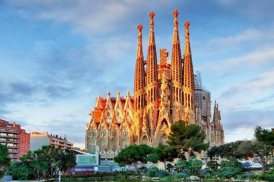 The unfinished La Sagrada Familia in Barcelona, Spain