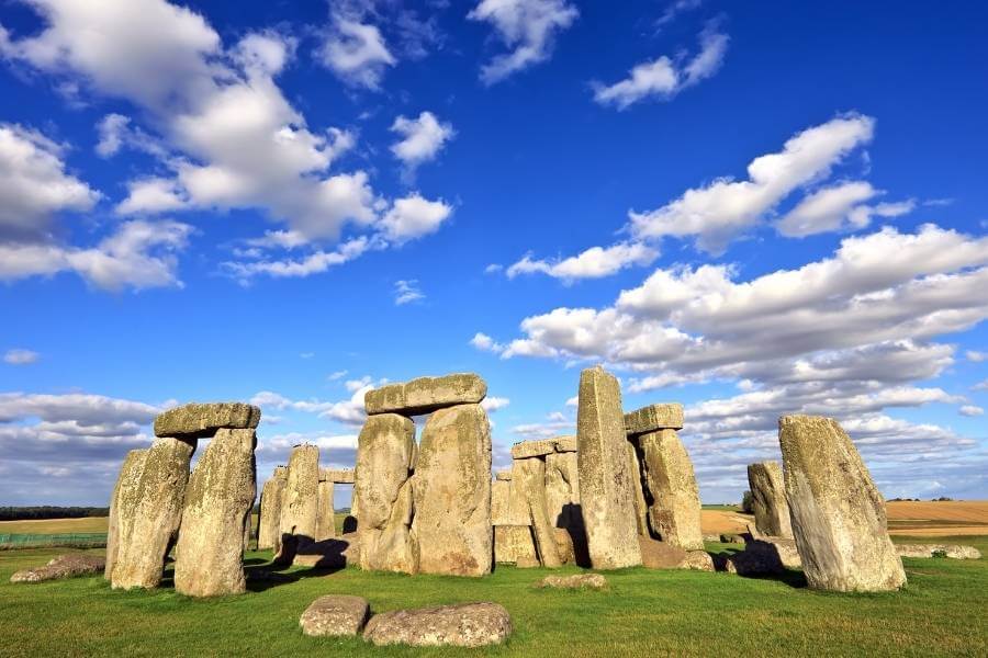The Stonehenge stone circle in Wiltshire, England