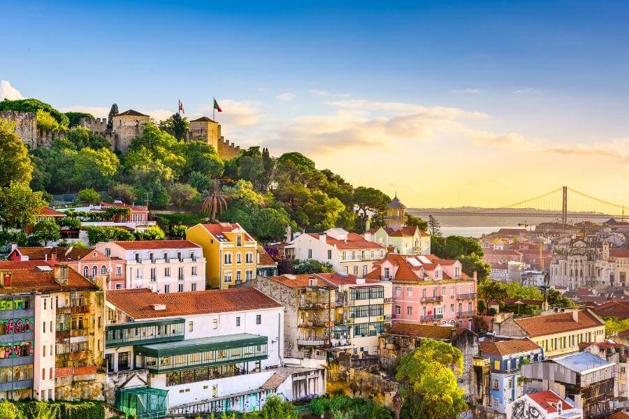 The skyline of Lisbon Portugal, one of the cheapest and best study abroad cities in Europe