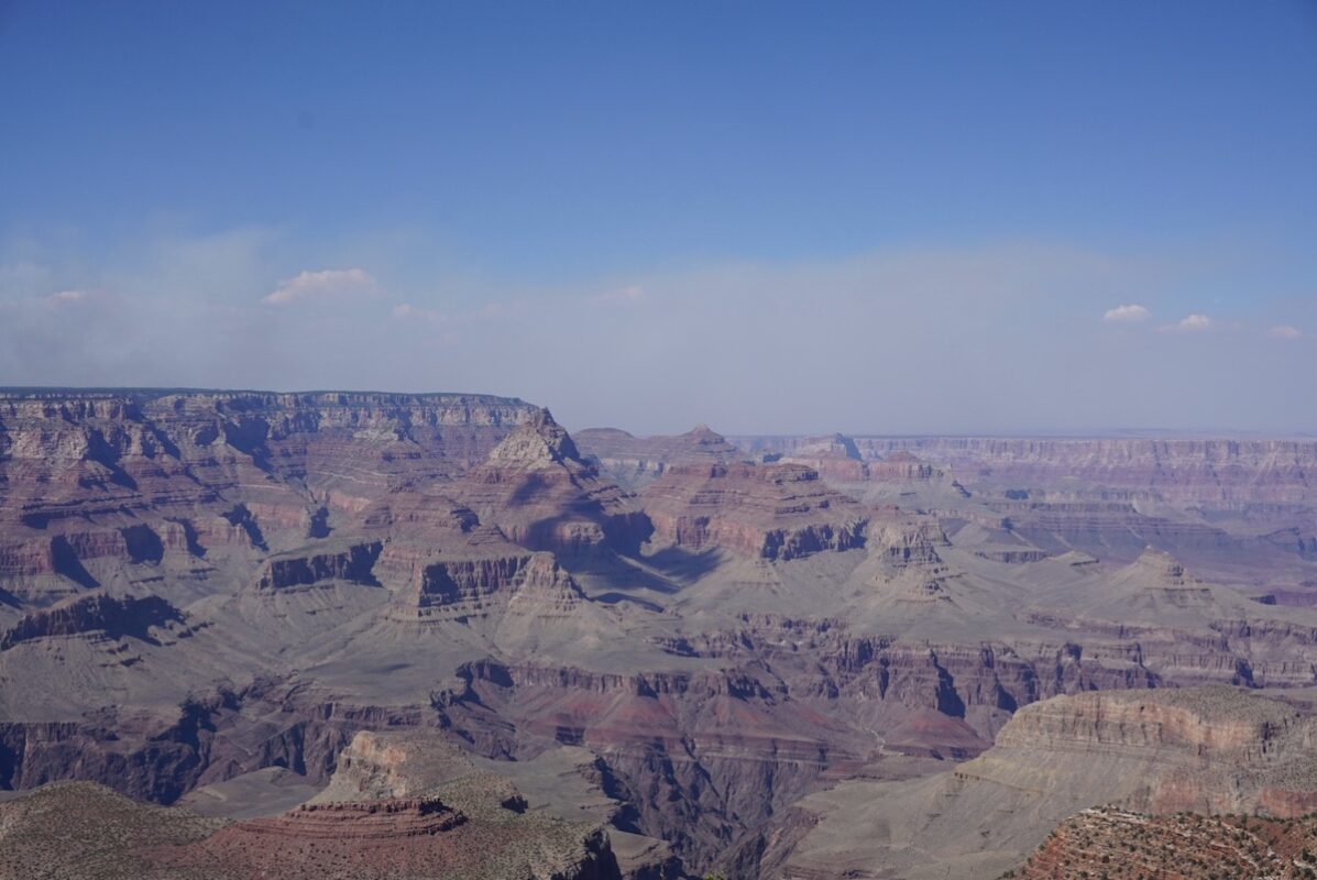A view of the South Rim of the Grand Canyon, which makes for a great day trip from Vegas to include on a 4 day Las Vegas itinerary.