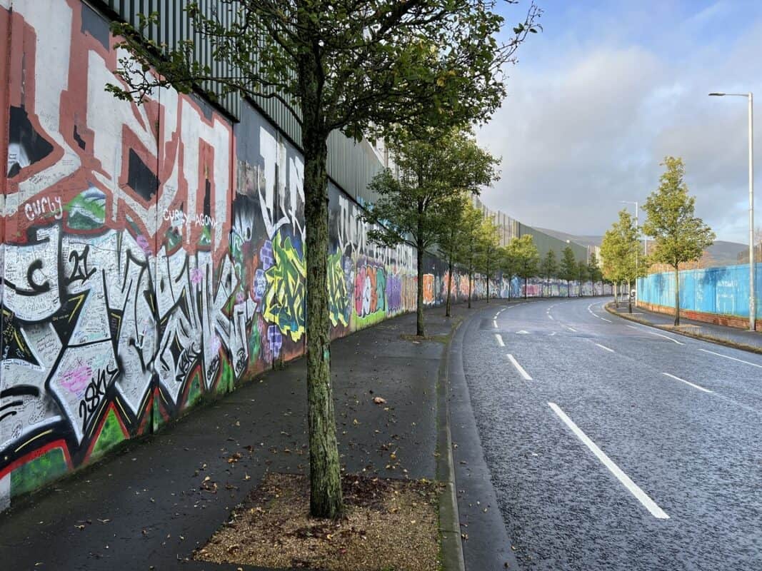 Graffiti-covered Peace Walls in Belfast