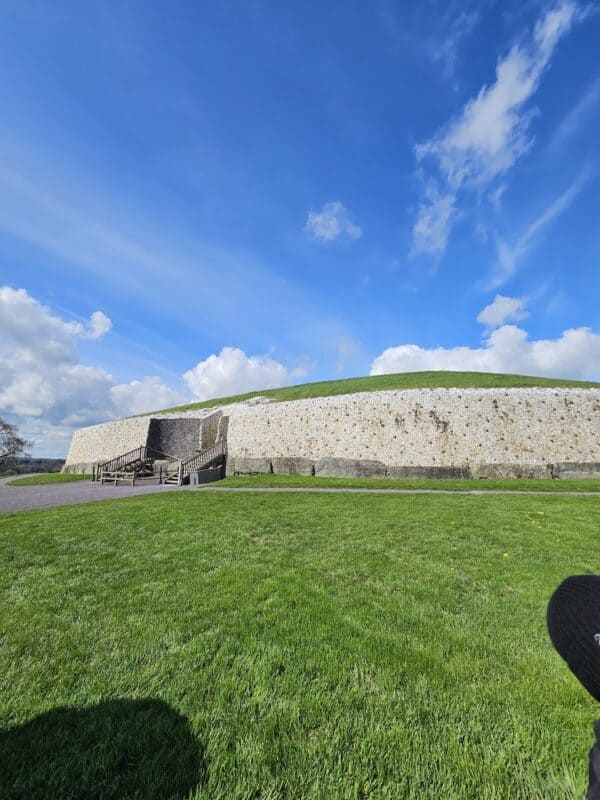 The outside of the Neolithic passage tomb of Newgrange in County Meath, Ireland